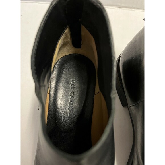 Del Carlo Black Leather Back Zip Ankle Booties Size 36.5 / 6.5  NWOB - Picture 6 of 6